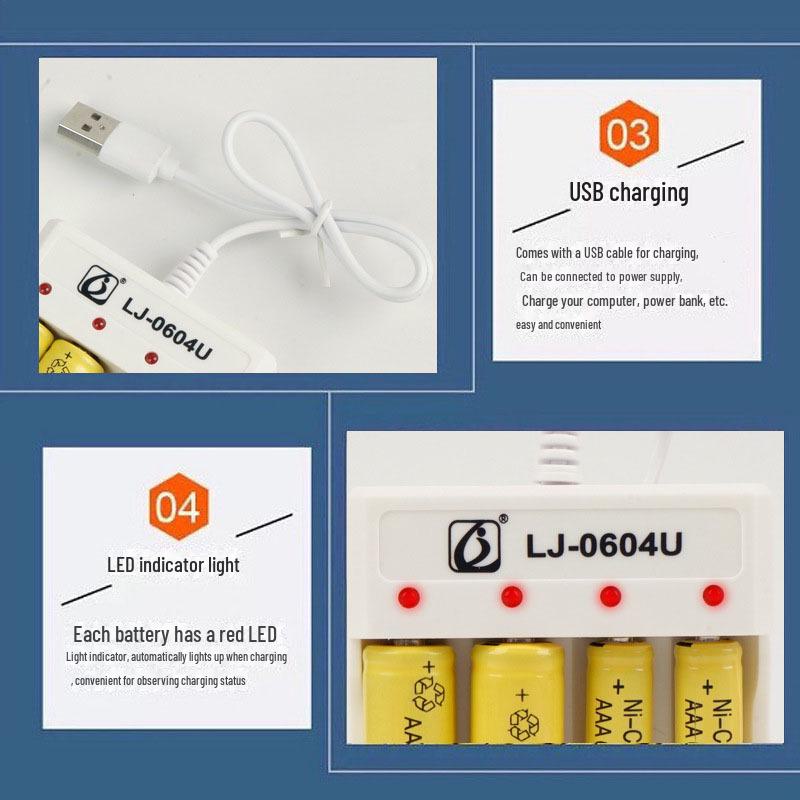 Зарядное устройство для аккумуляторов AA/AAA 2-в-1 - 3/4 слота для игрушек с дистанционным управлением