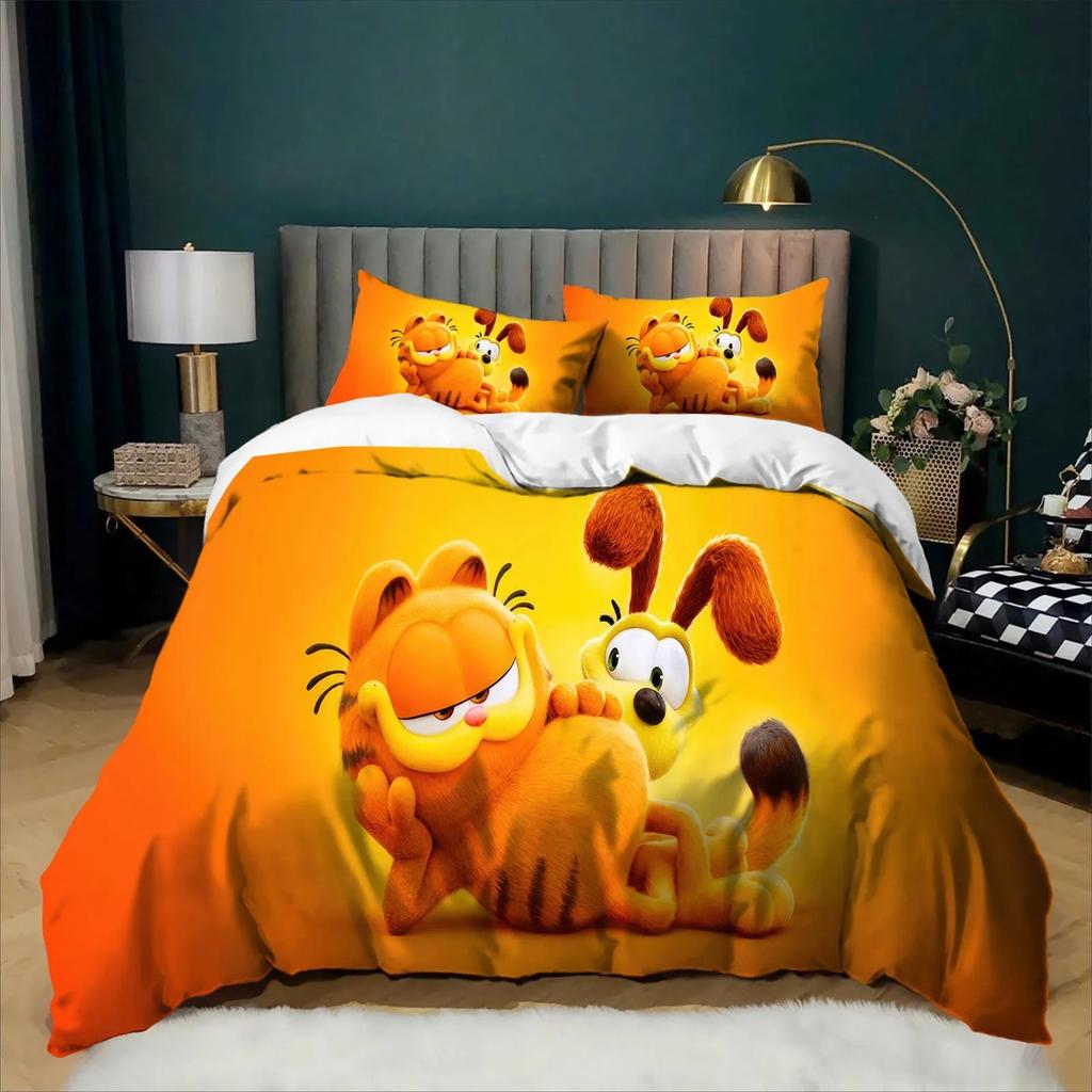 Cartoon Duvet Cover Set G-Garfield 3D Print Bedding Set 2/3piece set Kids Boy Girl Single/Double/Queen Size Home Textile