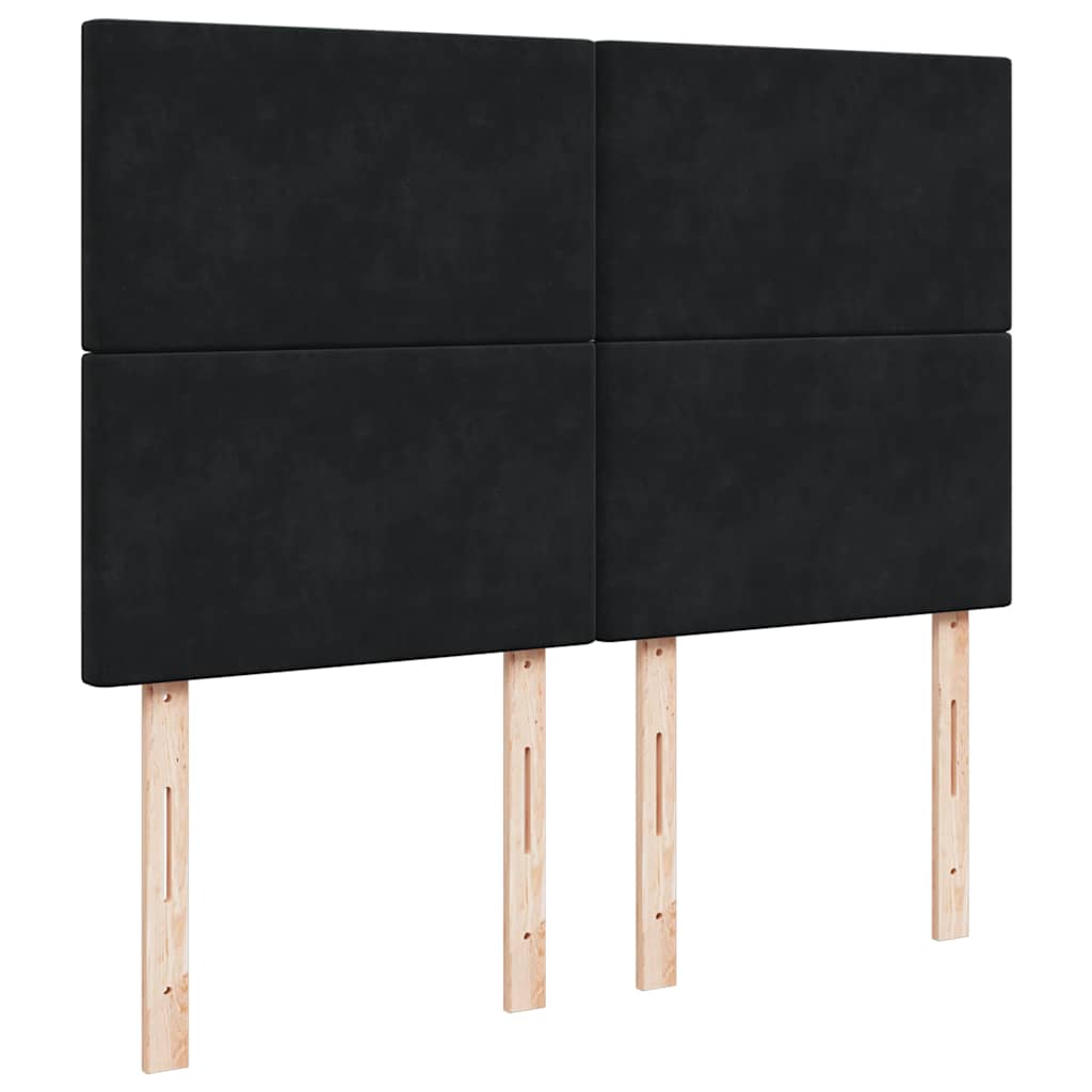 Ottoman Bed with Mattress Black 140x190 cm Velvet