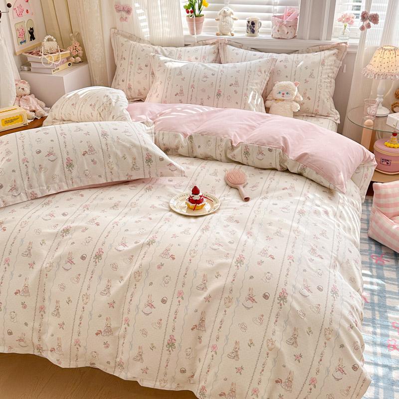 100% Cotton Duvet Cover Soft Breathable Printed Quilt Cover Skin Friendly Comfortable Durable Bedding for Single and Double Beds