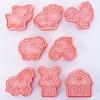 Yousheng 8 шт./комплект форм для печенья гибкая легко моющаяся розовая форма для печенья в виде животных для фермерского дома для кондитерской
