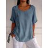 Хлопково-льняной топ на пуговицах однотонный простой и минималистичный женские блузки и рубашки