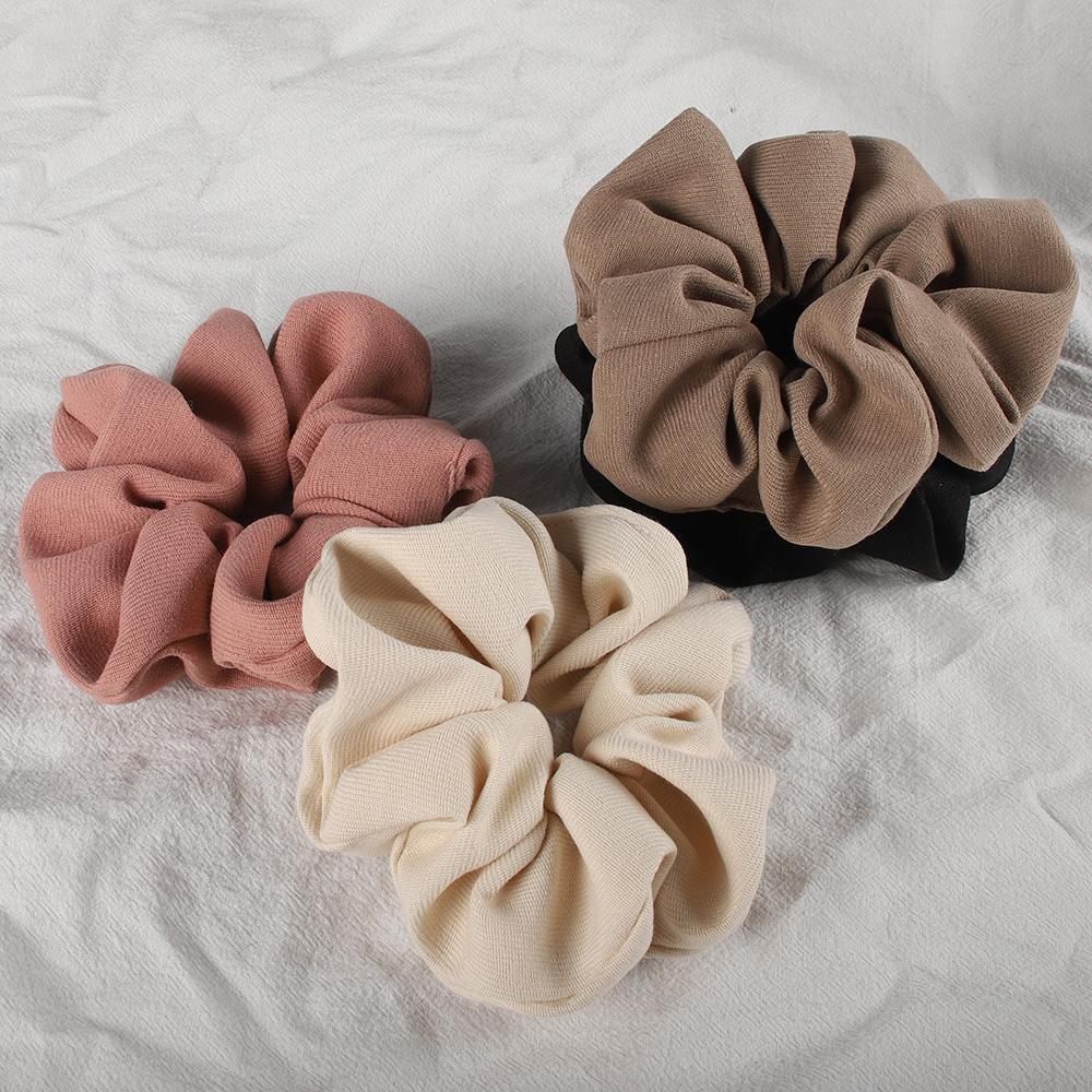 Fashion Winter Fabric Large Hair Scrunchies Elastic Hair Bands Women Girls Ponytail Holder Hair Ties Hair Accessories New
