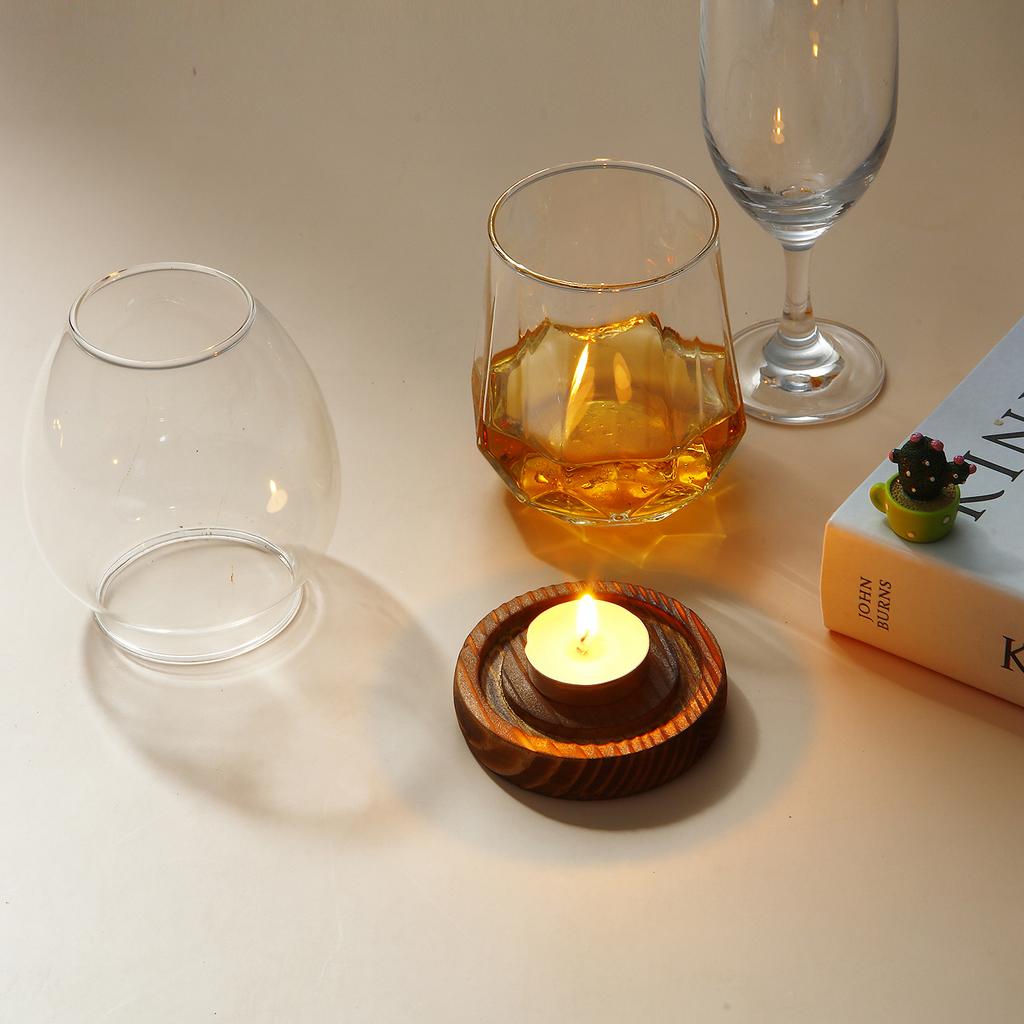 Винтажные подсвечники из грецкого ореха с стеклянным колпаком, европейские подсвечники для декора свадебной вечеринки, подставка для свечей