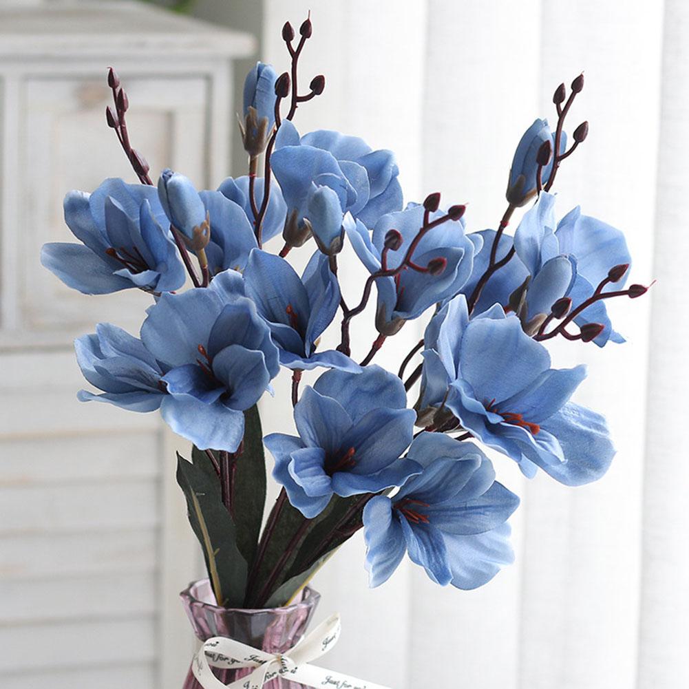 Beautiful Magnolia Bouquet 5 Prongs 20 Heads Realistic Fake Flowers for Interior Design Various Colors Available