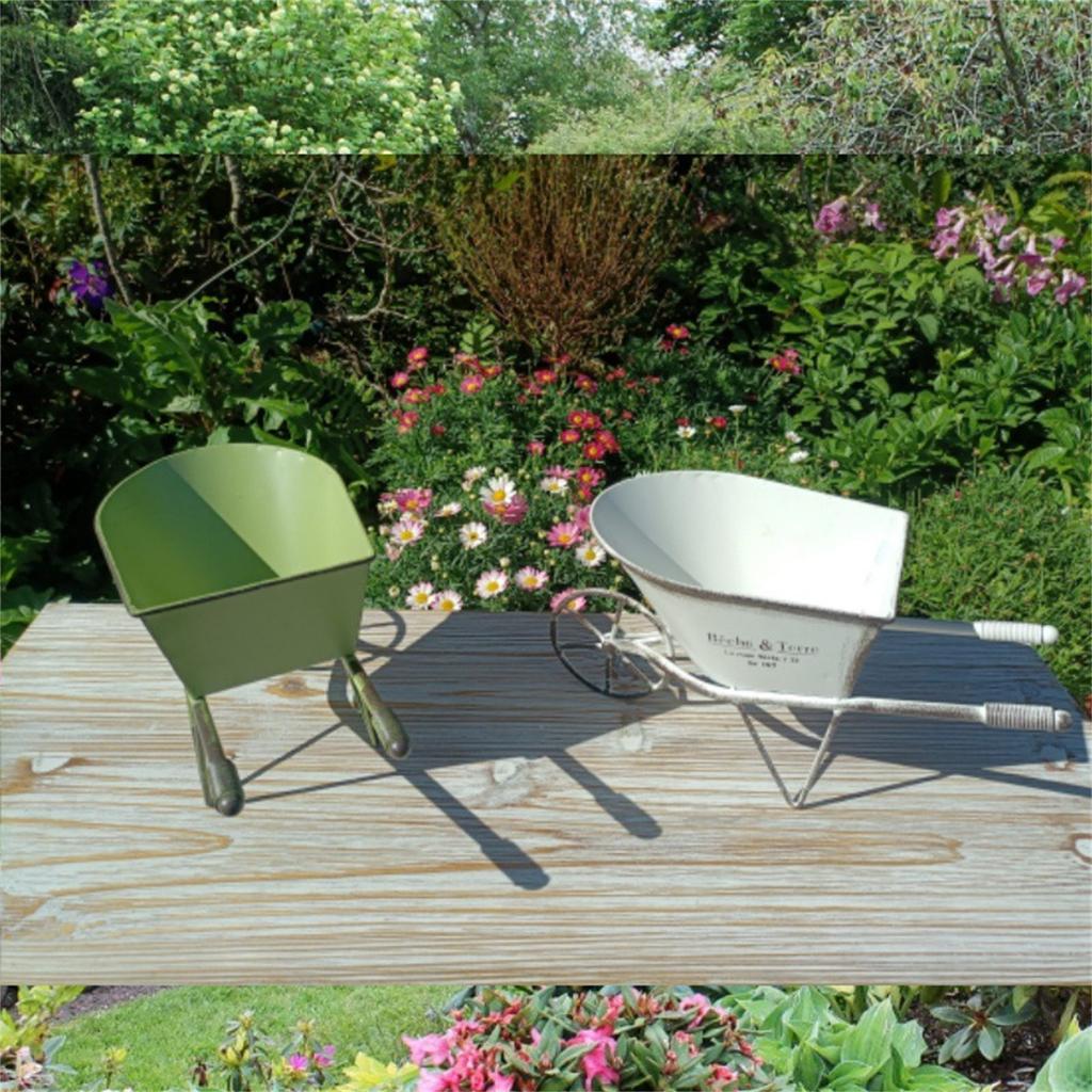 Классическая кованая тележка на одном колесе для садового декора, металлическая тачка, маленькая кашпо для цветов, горшки для растений, контейнер для растений, подарок