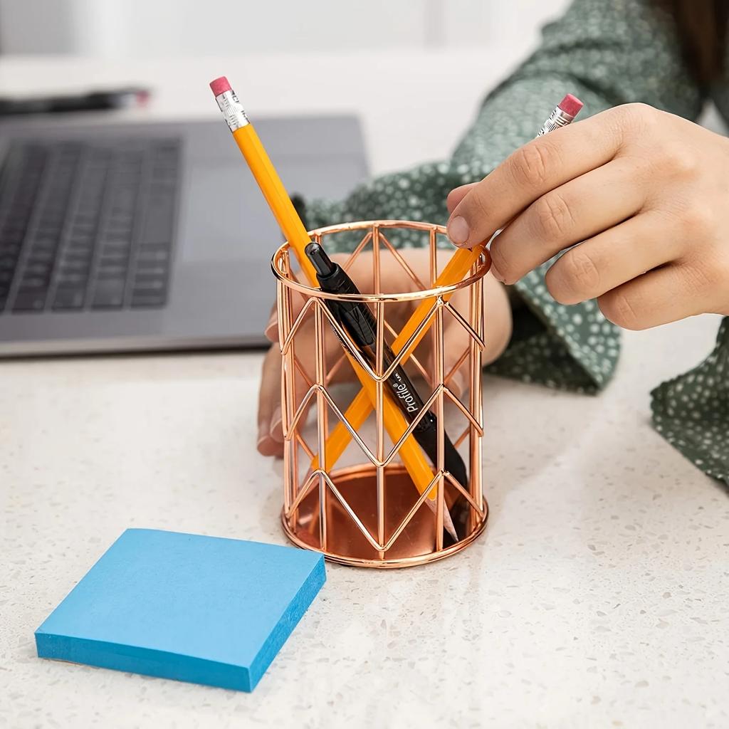 1 шт. Золотой металлический держатель для ручек для стола, стакан для кистей для макияжа, подставки для карандашей и органайзер для дома и офиса
