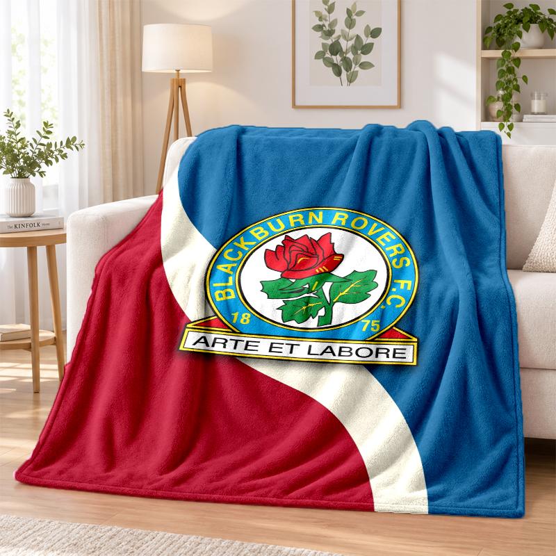 Blackburn Rovers Football Printed Flannel Blanket Warm Comfort Bed Throw For Indoor Home Decoration