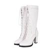 Women's High-heeled Boots Autumn and Winter New Waterproof Table Thick-heeled Large-size Medium Boots