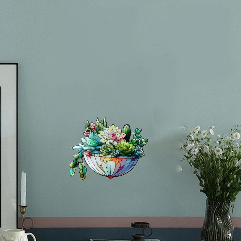 Hanging Sign for Potted Plants Acrylic Bonsai Art Piece Flat Planter Display Home Shelf