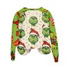 Women's Fashion Casual Long Sleeve Christmas Print Raglan Round Neck Sweatshirt Top