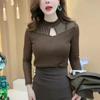 Velvet Thickened Long Sleeve Mesh Base for Women's Autumn and Winter 2025 New Loose Temperament Splicing Top Underwear T-shirt