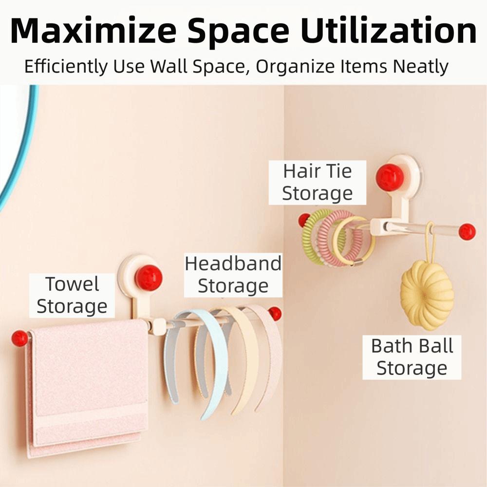 Wall Mounted Towel Storage Hook Suction Cup Waterproof Hairband Storage Hook Durable Reusable Hair Tie Storage Rack Household