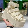 11CM High Platform Sandals New Summer Hidden Heel Casual Mules Shoes Female Outside Beach Slipper Breathable Chunky Sneakers