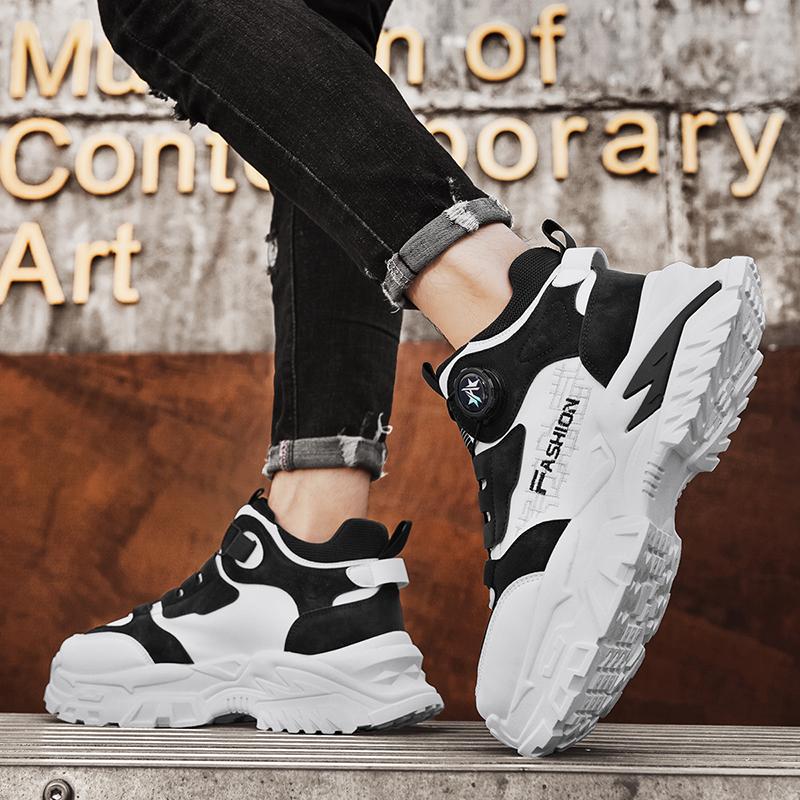 Мужская уличная обувь с вращающейся пряжкой, модная повседневная спортивная обувь, всесезонная, с мягкой подошвой, нескользящая, кроссовки для бега на открытом воздухе, кроссовки для студентов