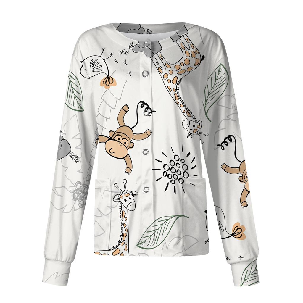 Женский однобортный защитный комбинезон с длинным рукавом и карманом, рабочий воротник-стойка, кардиган, куртка, топ