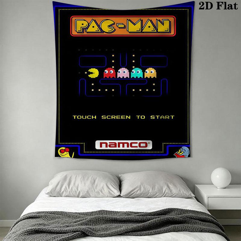 Pac-Man Wall Hanging Printed Fabric Blanket Decorative Tapestries for Bedroom Living Room Home Decor