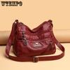 Autumn and Winter Fashion Washed Soft Leather Crossbody Shoulder Bag Hundreds of Fashionable Large Capacity Women's Bags