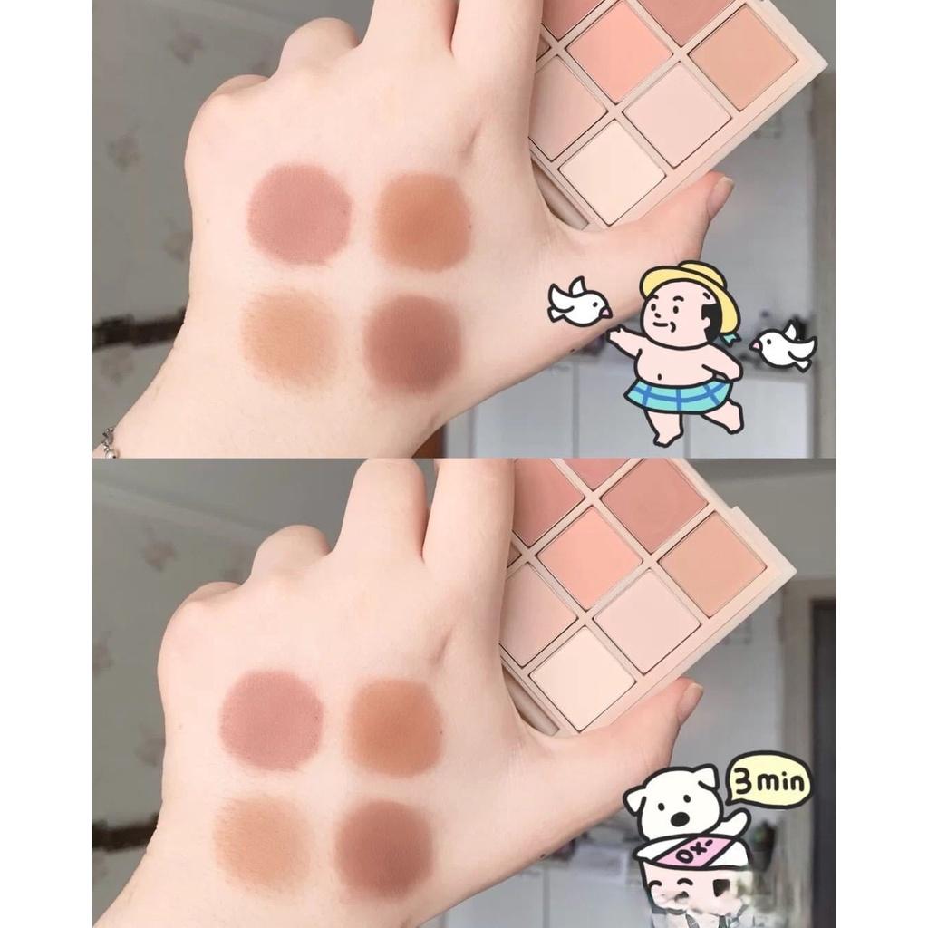 Водостойкая девятицветная палитра теней для век Чай с молоком Earth Color натуральный матовый Стойкий набор без размазывания Контурный макияж глаз Ежедневный женский студенческий макияж