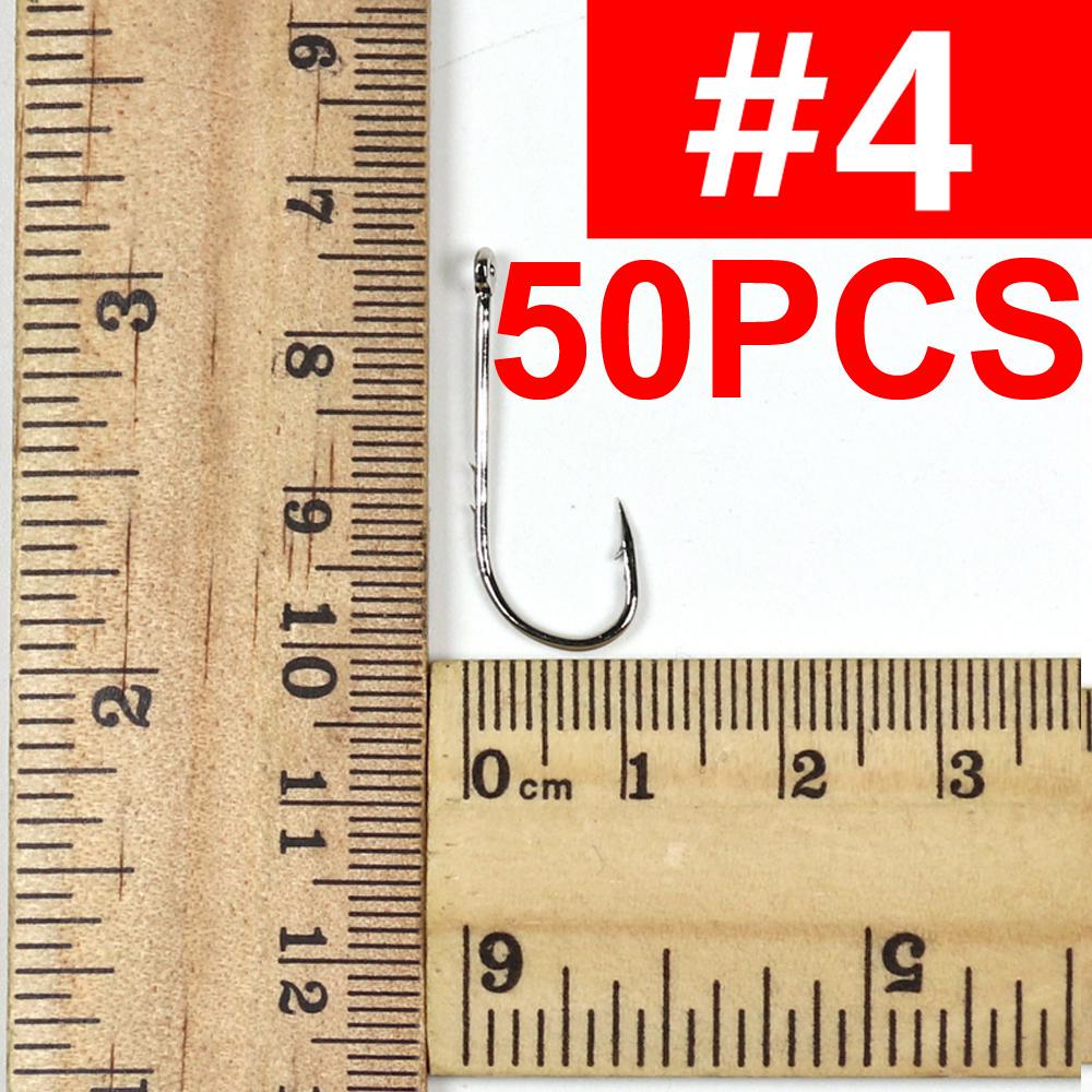 Набор из 50 острых рыболовных крючков Baitholder для червя или приманки. Размер 10 12 14 1/0 2/0