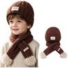 Knitted Kids Hat Scarf Set Soft Baby Beanie Hat New Children Winter Hat  Cold Weather Accessories