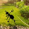 Metal Ant Garden Stake Decorative Mouse with Scissors Sign Black Ant Silhouette Sign with Stake for Patio Yard Lawn Art Decoration