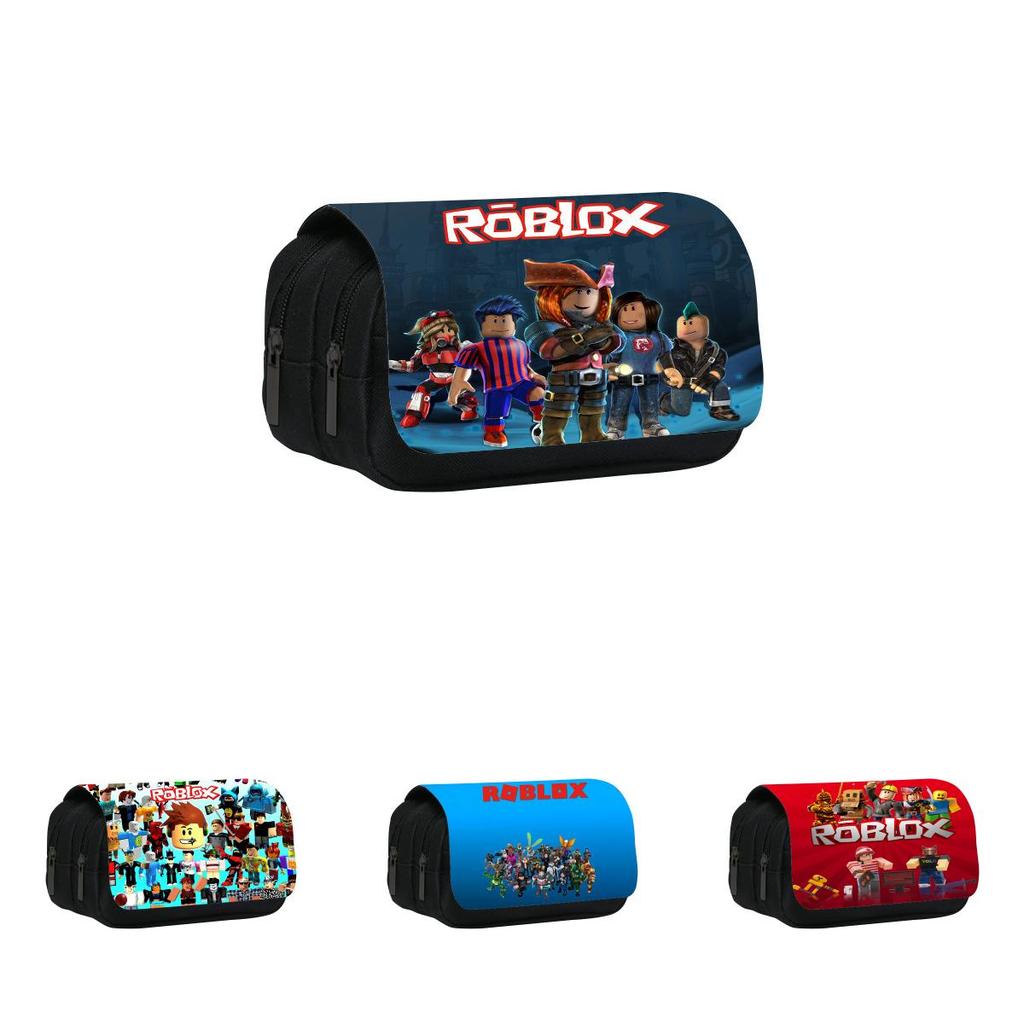 Roblox Паттерн Двухслойная Флип-Крышка Студенческая Канцелярская Сумка-Пенал Для Детей и Подростков