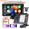 7-дюймовый портативный сенсорный экран автомобильного радиоприемника беспроводной CarPlay Android Auto Bluetooth 5.0 TF AUX мультимедийный видеоплеер камера заднего вида