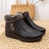 Winter Cotton Shoes Flat Short Boots Leather Shoes Soft Soles Anti-skid Women's Shoes