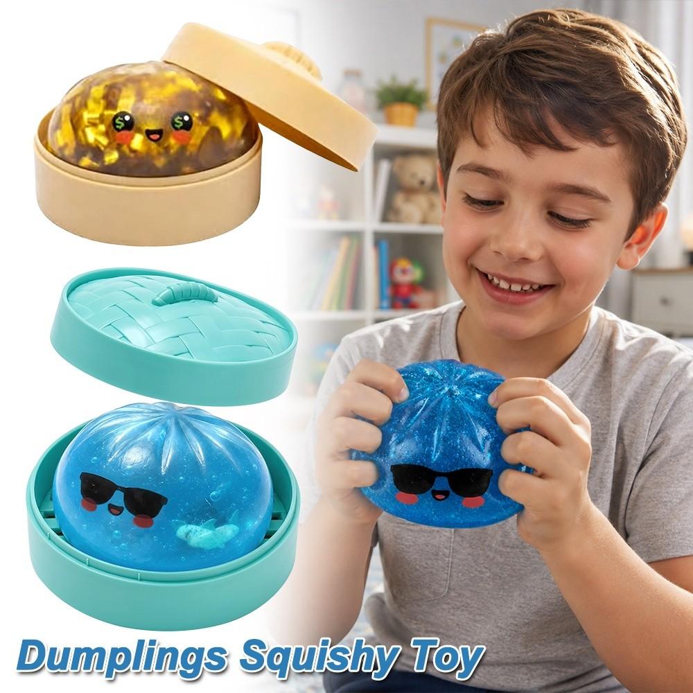 Soft Shark Dumplings Squishy Toy Glitter Squishy Toy Squeeze Decompression Dough Relaxation Tool