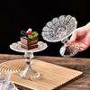 European Light Luxury Crystal Glass Cake Stand Fruit Plate Snack Tray Desserts Holder for Wedding High Footed Cupcake Display