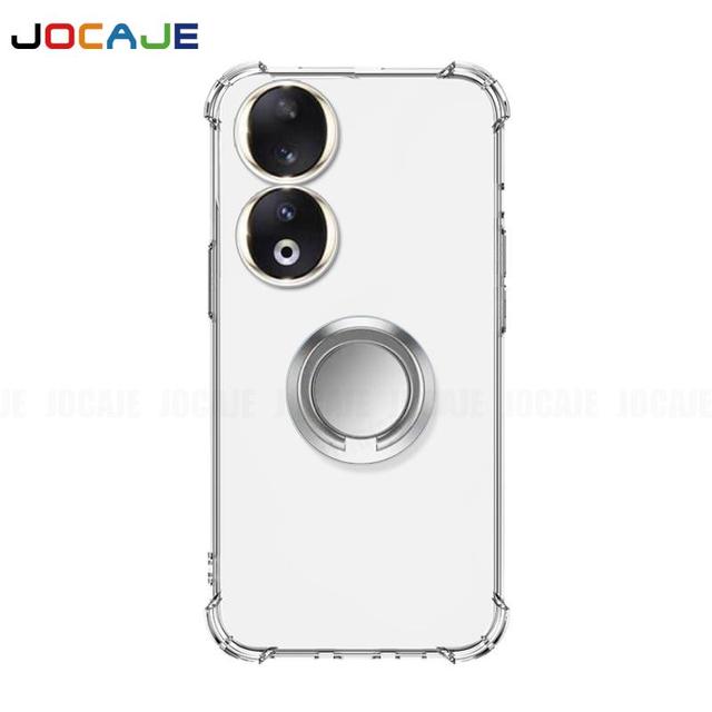 Мягкий прозрачный чехол с подставкой для кольца для Honor 90 Pro 90 Lite 80 70 60 50 30 20 Pro Plus, прозрачный кронштейн-держатель, подушка безопасности, защитная задняя крышка телефона, капа