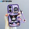 KEYSION Противоударный чехол для Honor X7 с ремешком Мягкий силиконовый милый 3D мультяшный чехол для телефона с куклой для Huawei Honor X7