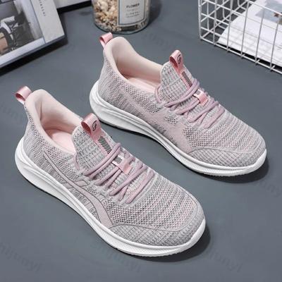 Женская повседневная спортивная обувь на толстой подошве, сетчатая, дышащая, износостойкая, со шнуровкой, мягкая подошва, удобная женская обувь для бега