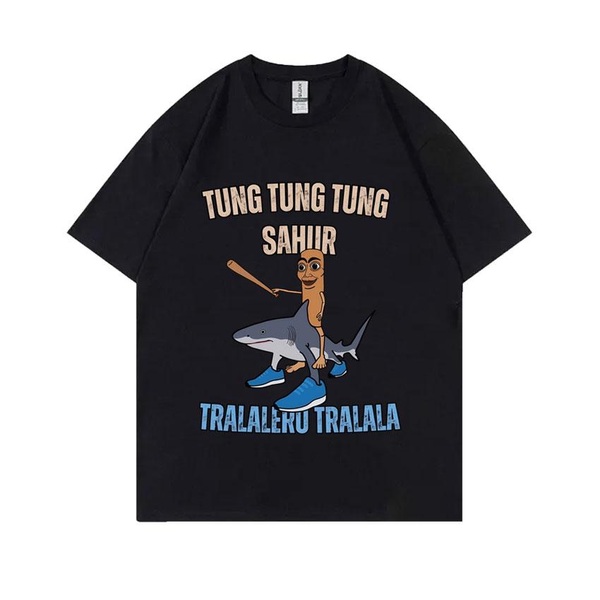 Hot Sale Italian Brainrot Funny Meme T Shirt Tralalero Tralala Tung Tung Tung Sahur Brr Brr Patapim Bombardiro Crocodilo T-shirt