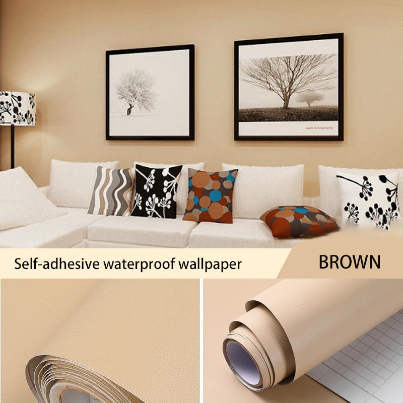 Macaron Solid Color Self-adhesive Wallpaper Stickers Bedroom Living Room Wardrobe Door Decoration Pasted Waterproof Refurbished Wallpaper