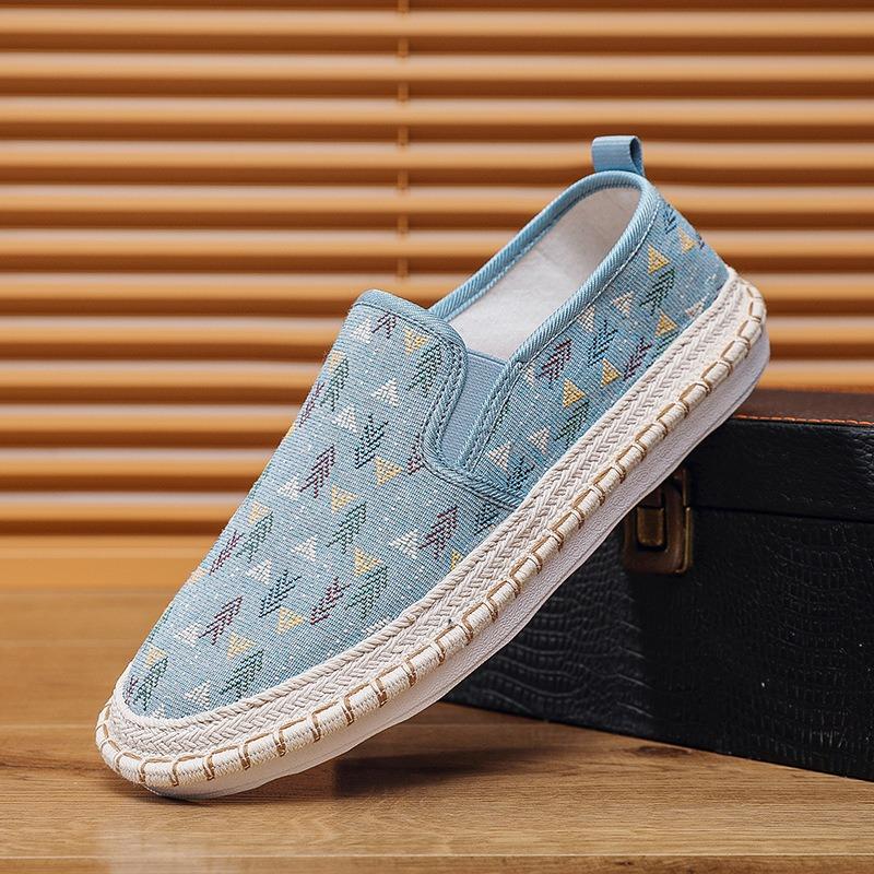 Обувь Мужская обувь для рыбалки с одним педальным рукавом Ленивые туфли на плоской подошве Модная повседневная обувь из ткани Old Beijing Мужская обувь