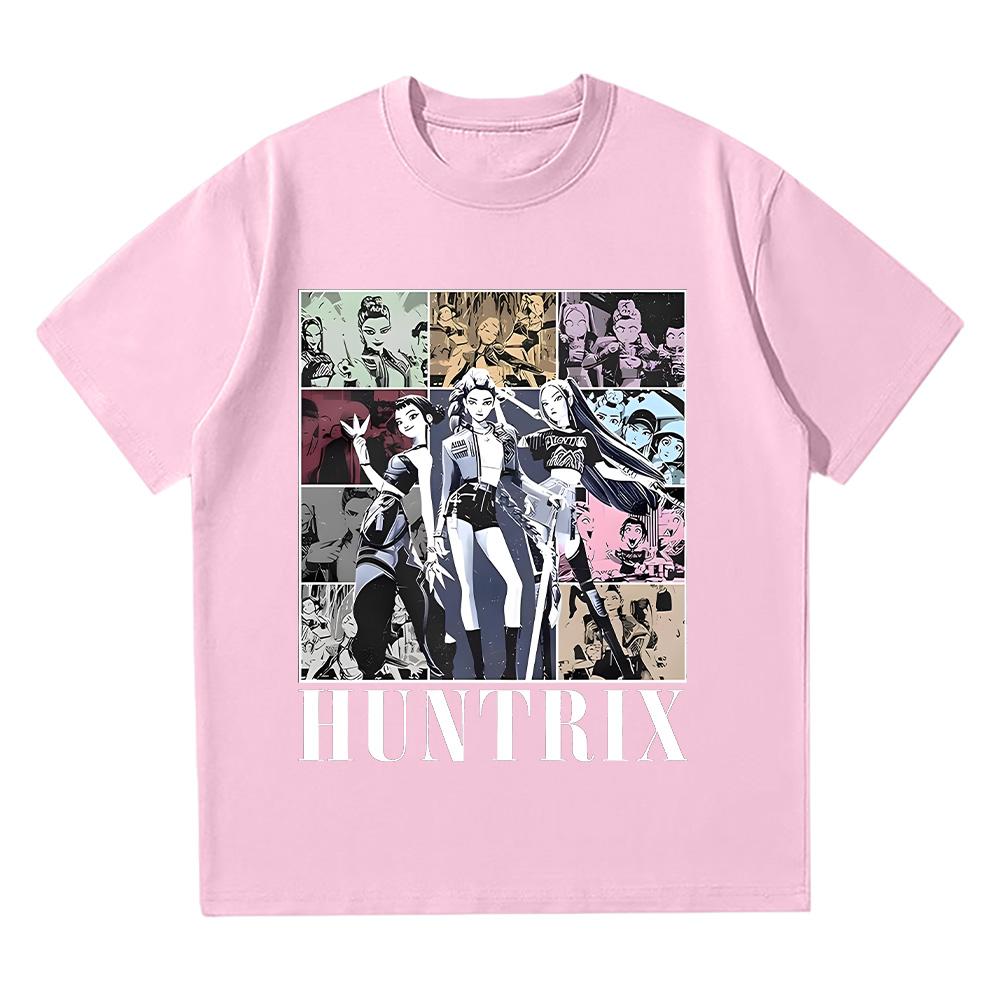 Huntrix Girl Kpop Демо Фильм Винтажная Футболка Kpop Охотники на Демонов Футболка Jinu Манга Одежда Хлопок Высокое Качество Футболки Унисекс Топы
