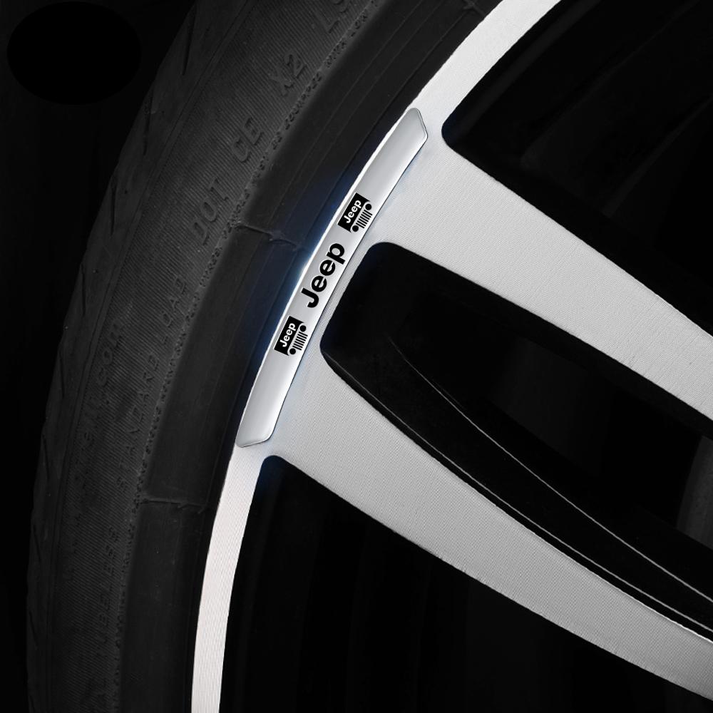 Aluminum Car Wheel Rim Badge Wheel Hub Decal Stickers Decoration Accessories For Jeep Compass Renegade Patriot Wrangler Cherokee AKM1