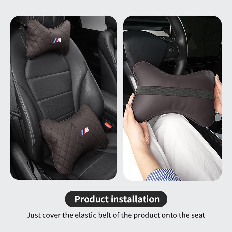 WCHT7 For BMW Leather Car Headrest Lumbar Support Neck Pillow Waist Cushion Auto Accessories E30 E34 E36 E39 E46 E52 E53 E60 E61 E62