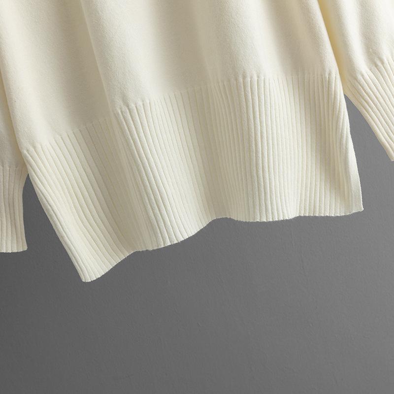 GMXIA Laid-back Style Round-neck Split Sweater Set for Women, Two Loose and Soft Knitted Sweaters for Autumn and Winter