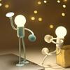 LED Bedside Lamp Changeable Shape Funny Night Light with Suction Cup Soft Glow DIY Shape Cute Light Bulb Man Mini Night