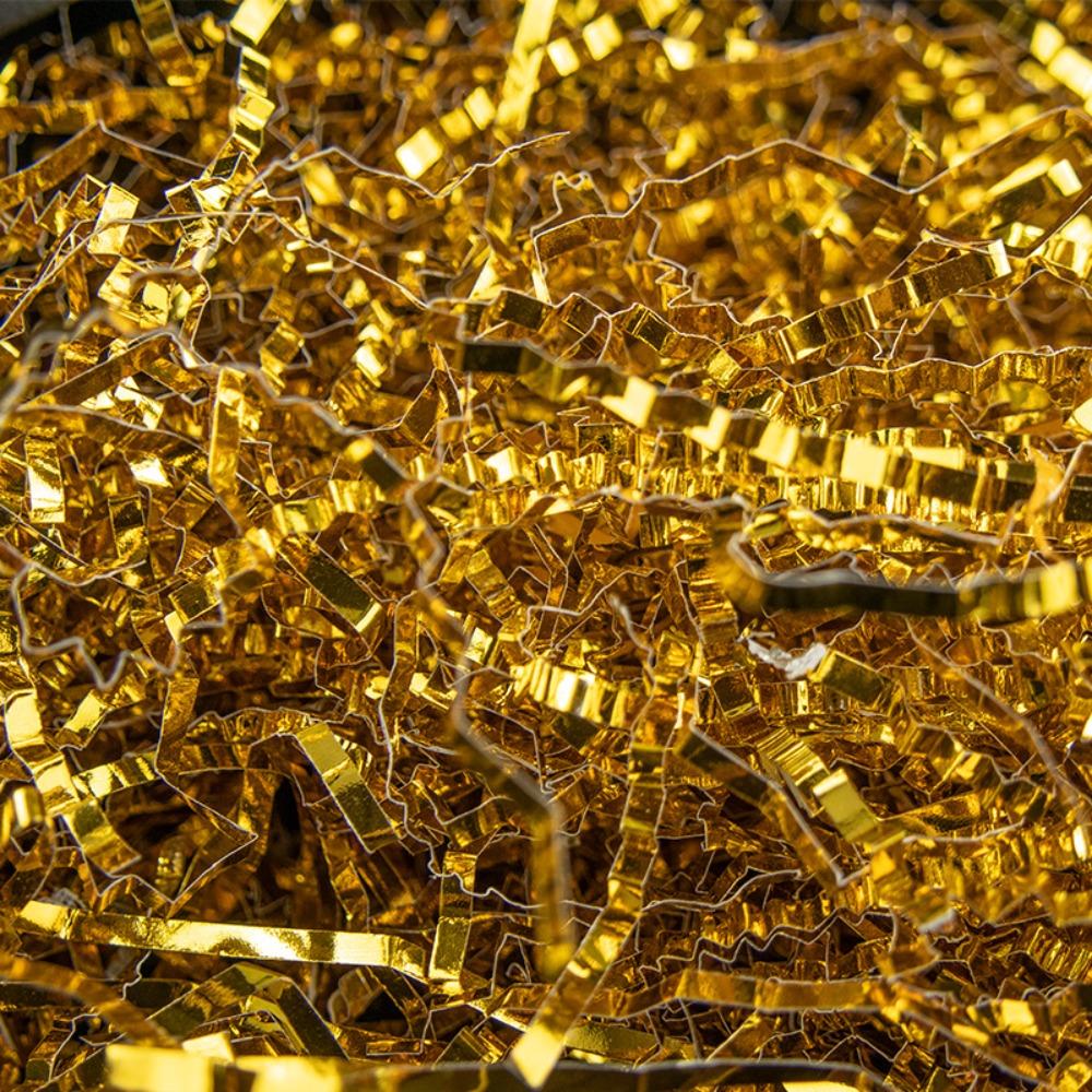 100 г Двусторонняя яркая фольга Металлическая лазерная гофрированная бумага Наполнитель для подарочных коробок Подарочная коробка