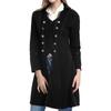 Женский однотонный трехбортный пиджак с длинными рукавами и лацканами в стиле ретро-готики середины века в викторианском стиле пиратский фрак