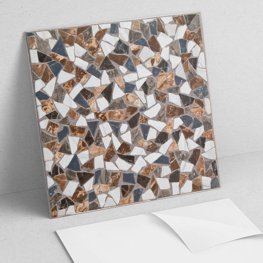 Paczka Kafelków Pcv Z Wzorem Do Salonu Samoprzylepne Mozaika Z Różnymi Kształtami 4X50X50 Cm