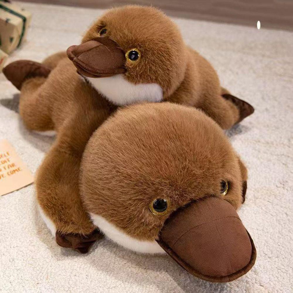 Super Soft Simulation Platypus Toy Fluffy Material Stuffed Animal Doll Christmas Gift