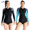 Cross-border 2MM Thermal Diving Suit Women's One-piece Long-sleeved Shorts Snorkeling Suit Cold-proof Surfing Swimming Diving Suit