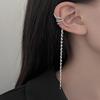 1pc Minimalist Metal Butterfly Wing Tassel Earring, Long Chain Ear Clip Style Jewelry for Women, Daily Decoration