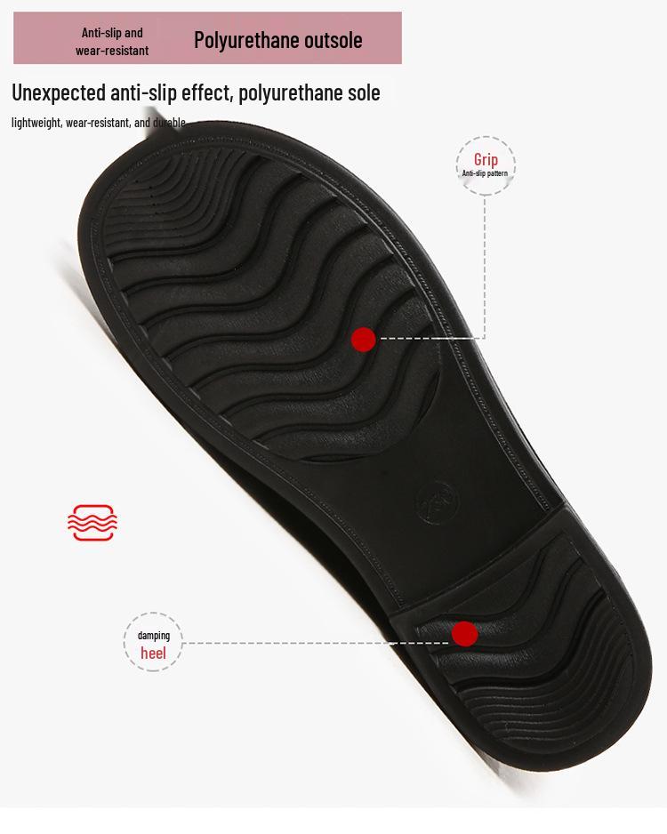 Женские повседневные туфли из натуральной кожи с мягкой подошвой - Нескользящие, Удобные, Одинарные туфли для весны и осени.