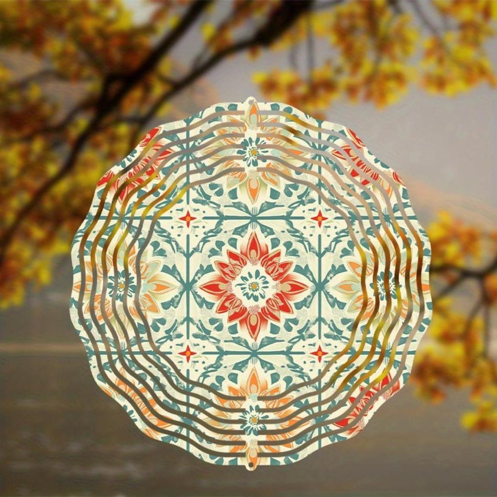 Винтажный цветочный колокольчик для ветра 10 дюймов для декора сада на открытом воздухе, вращающийся крючок, украшение для балкона, крыльца, прочный металлический колокольчик для ветра, без электричества